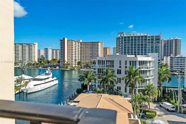 water view with a view of city