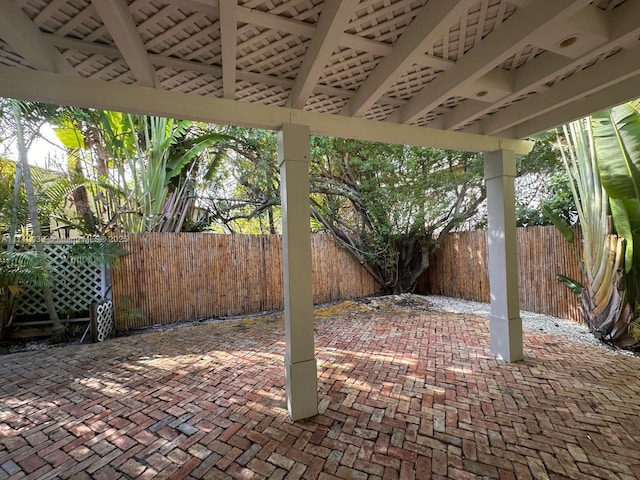 view of patio with a fenced backyard