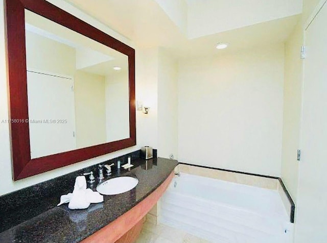 18001 Collins Ave Unit 512, Sunny Isles Beach, FL 33160 - bathroom featuring a sink and recessed lighting