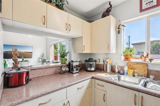 kitchen featuring light countertops and a sink