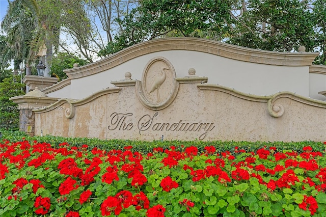 view of community sign