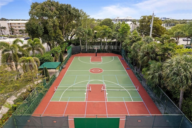 view of sport court featuring community basketball court and fence