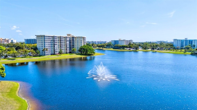 property view of water with a view of city