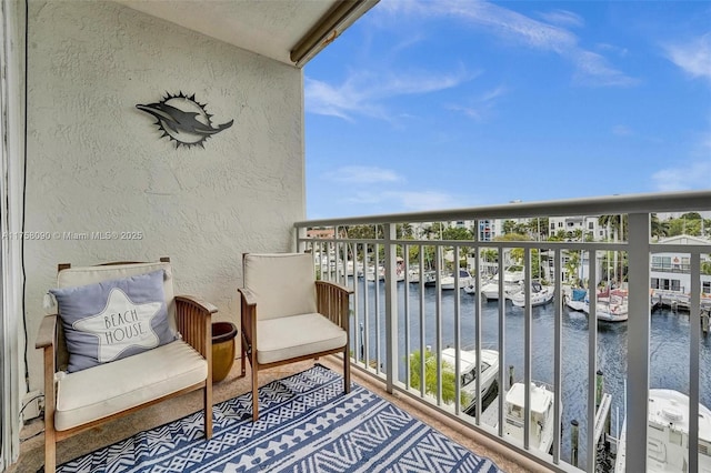 balcony with a water view