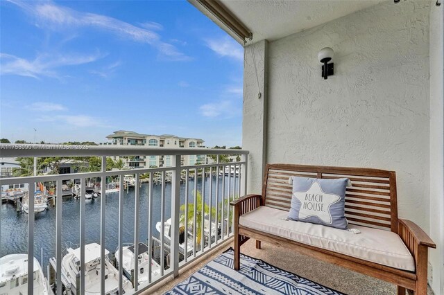 balcony with a water view