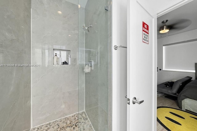 bathroom featuring walk in shower