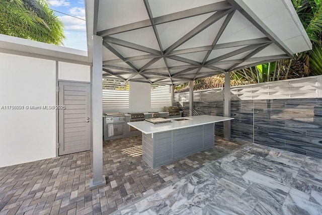 view of patio / terrace featuring a grill