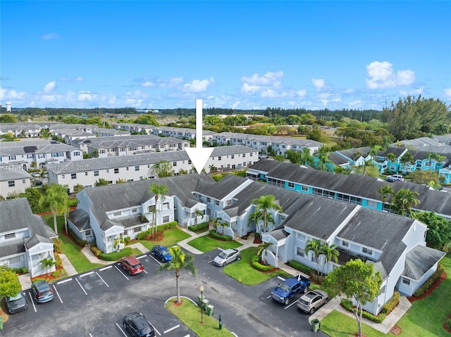 aerial view with a residential view