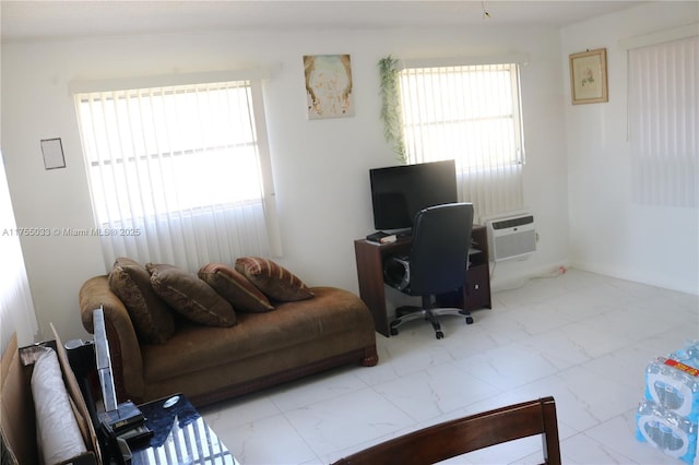 office featuring marble finish floor