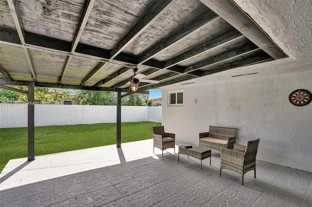 view of patio with fence