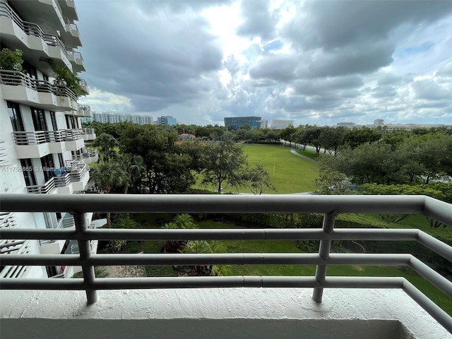 balcony with a city view