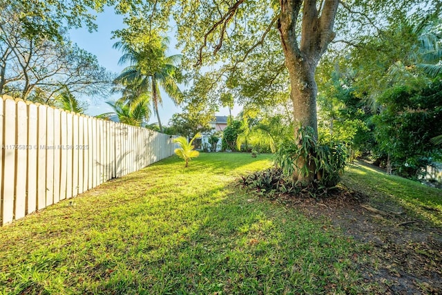 view of yard with fence