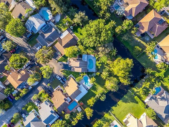 drone / aerial view with a residential view