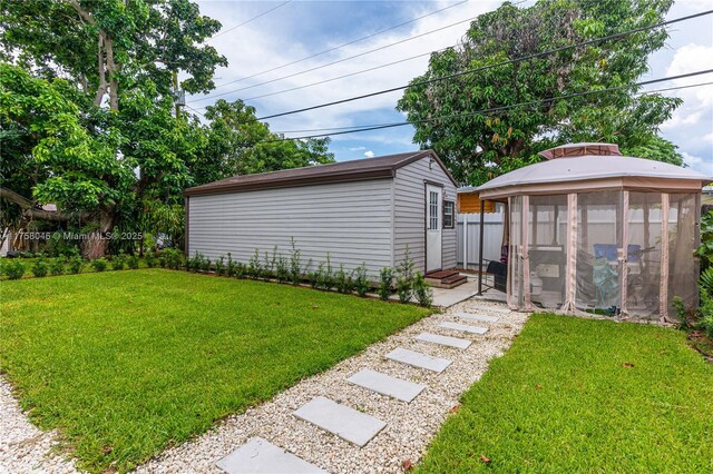 6830 SW 5th Ter, Miami, FL 33144 - view of yard with a gazebo and an outbuilding