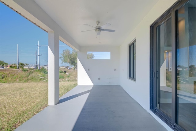 view of patio / terrace with ceiling fan