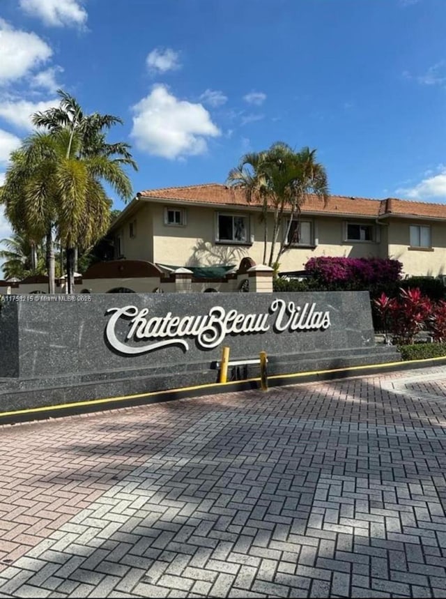 view of community sign