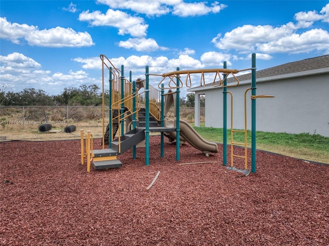 community play area with fence