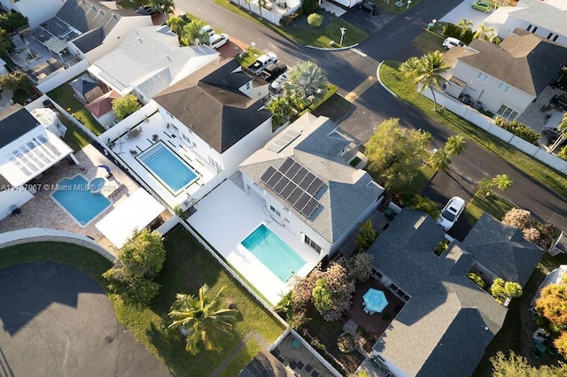 drone / aerial view with a residential view