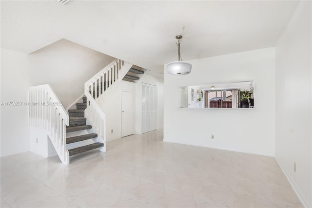 stairway with baseboards