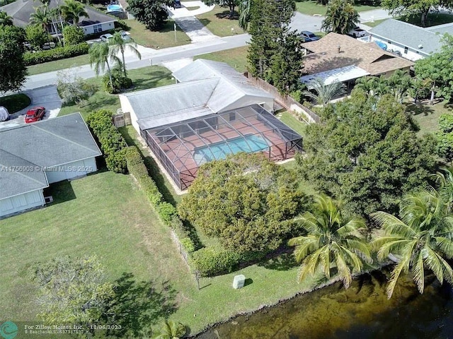 aerial view with a residential view