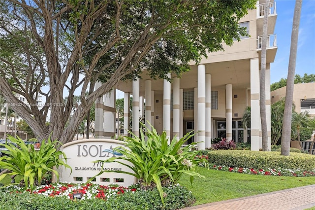 view of community sign