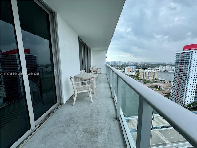 balcony featuring a city view