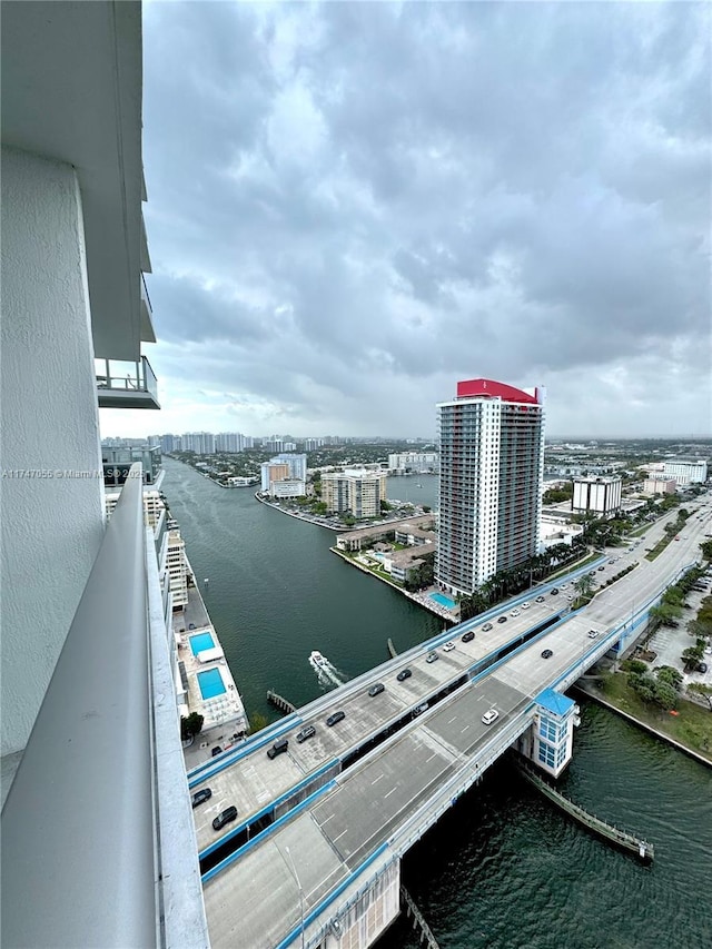 property view of water with a view of city