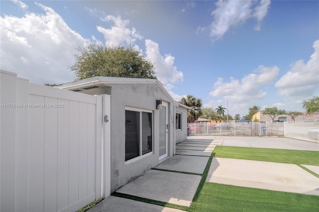 view of yard with a patio area and fence