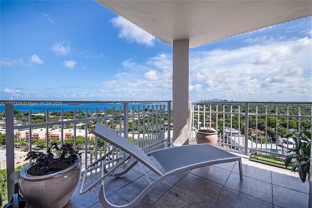 balcony with a water view