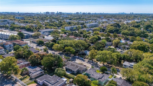 birds eye view of property with a view of city