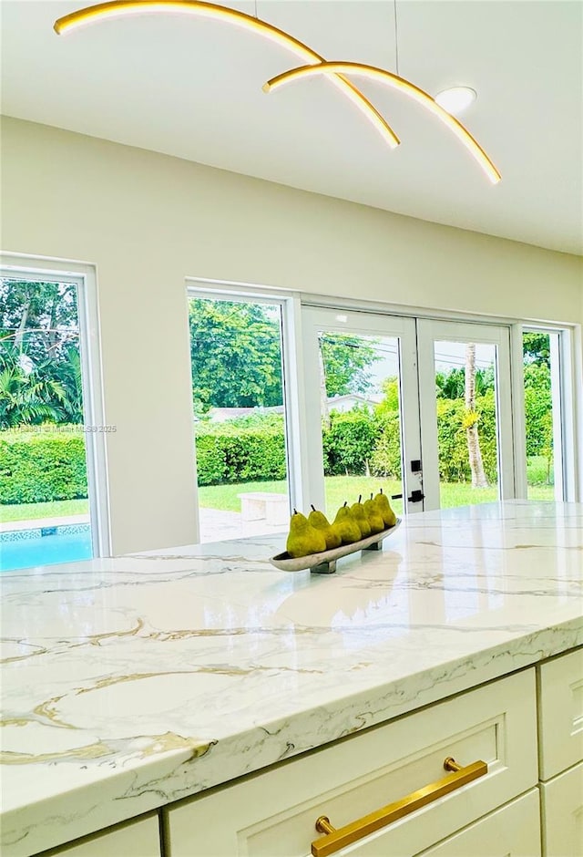 interior space with french doors