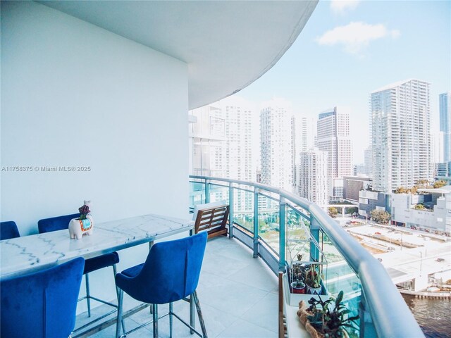 balcony with a city view