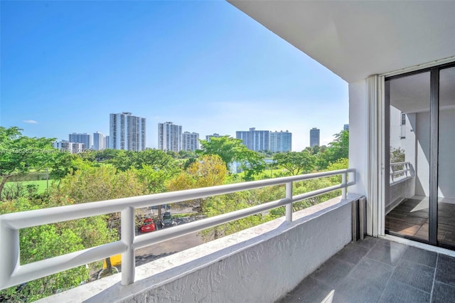 balcony with a city view