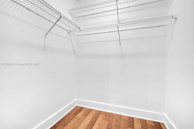 spacious closet with wood finished floors