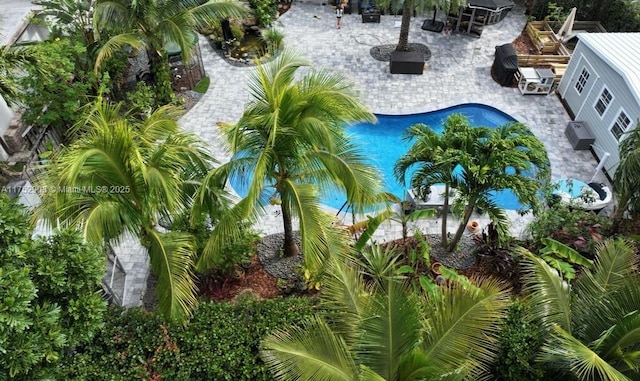 view of pool with a patio area and a fenced in pool