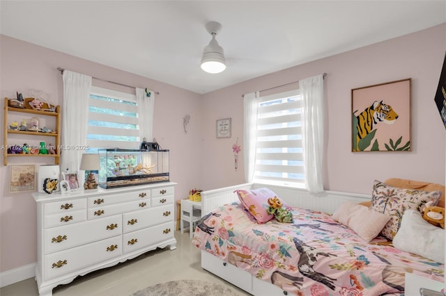 bedroom featuring a ceiling fan