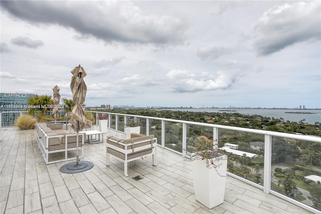 4250 Biscayne Blvd Unit 1512, Miami, FL 33137 - view of patio featuring a water view and an outdoor hangout area