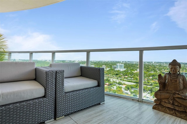 balcony featuring a view of city