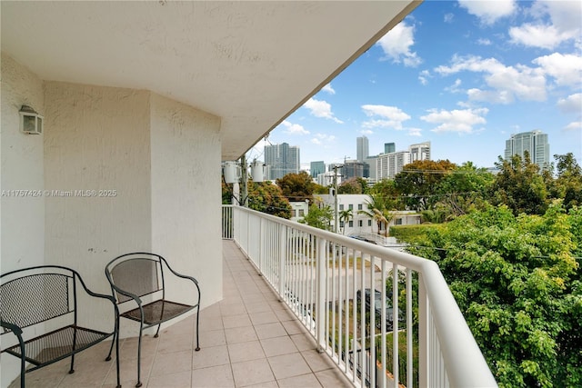 balcony with a view of city