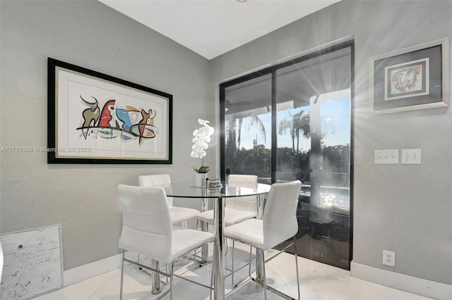 dining area with baseboards