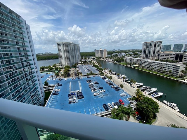 property view of water with a view of city