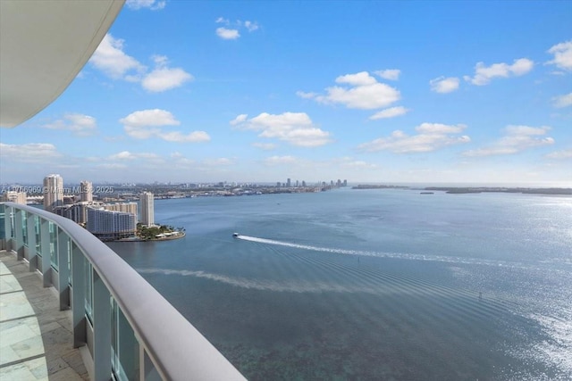 property view of water featuring a view of city