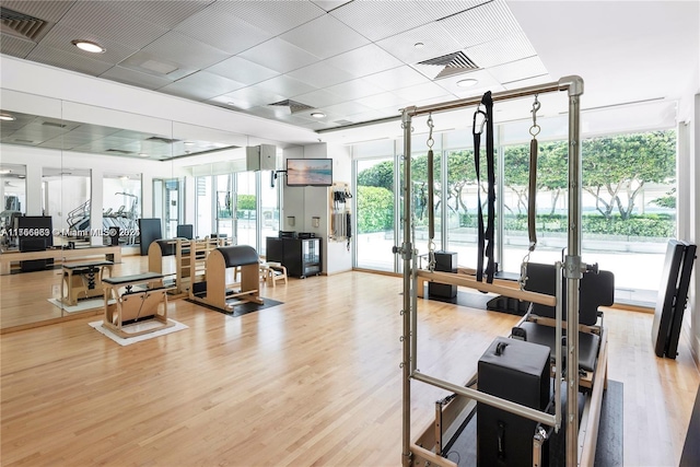 1331 Brickell Bay Dr Unit 4211, Miami, FL 33131 - workout area with light wood-type flooring