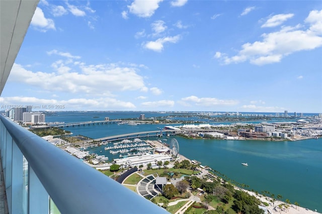 view of water feature featuring a city view