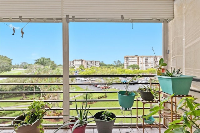 balcony with a city view