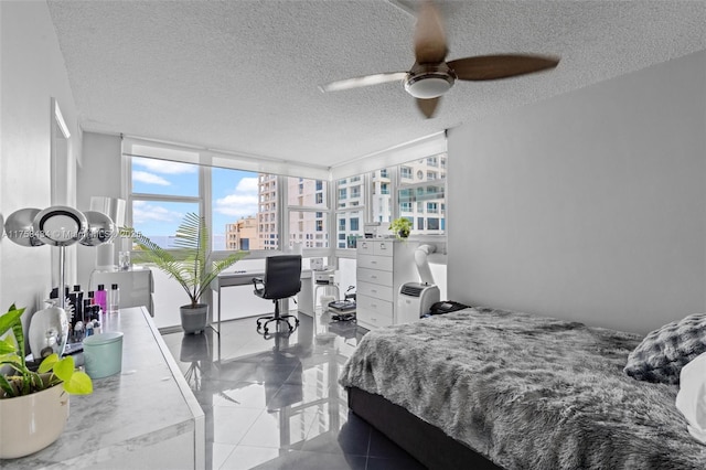 bedroom featuring a textured ceiling