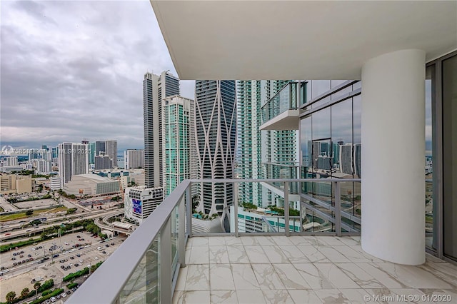 balcony with a view of city