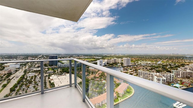 balcony with a view of city