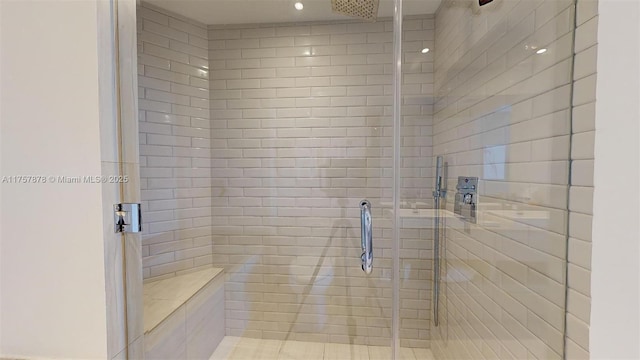 full bathroom with a stall shower