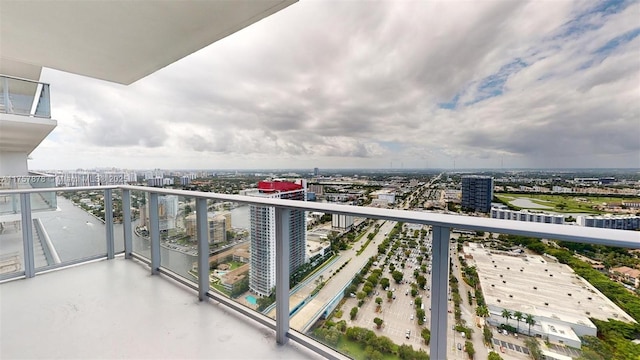 balcony featuring a city view